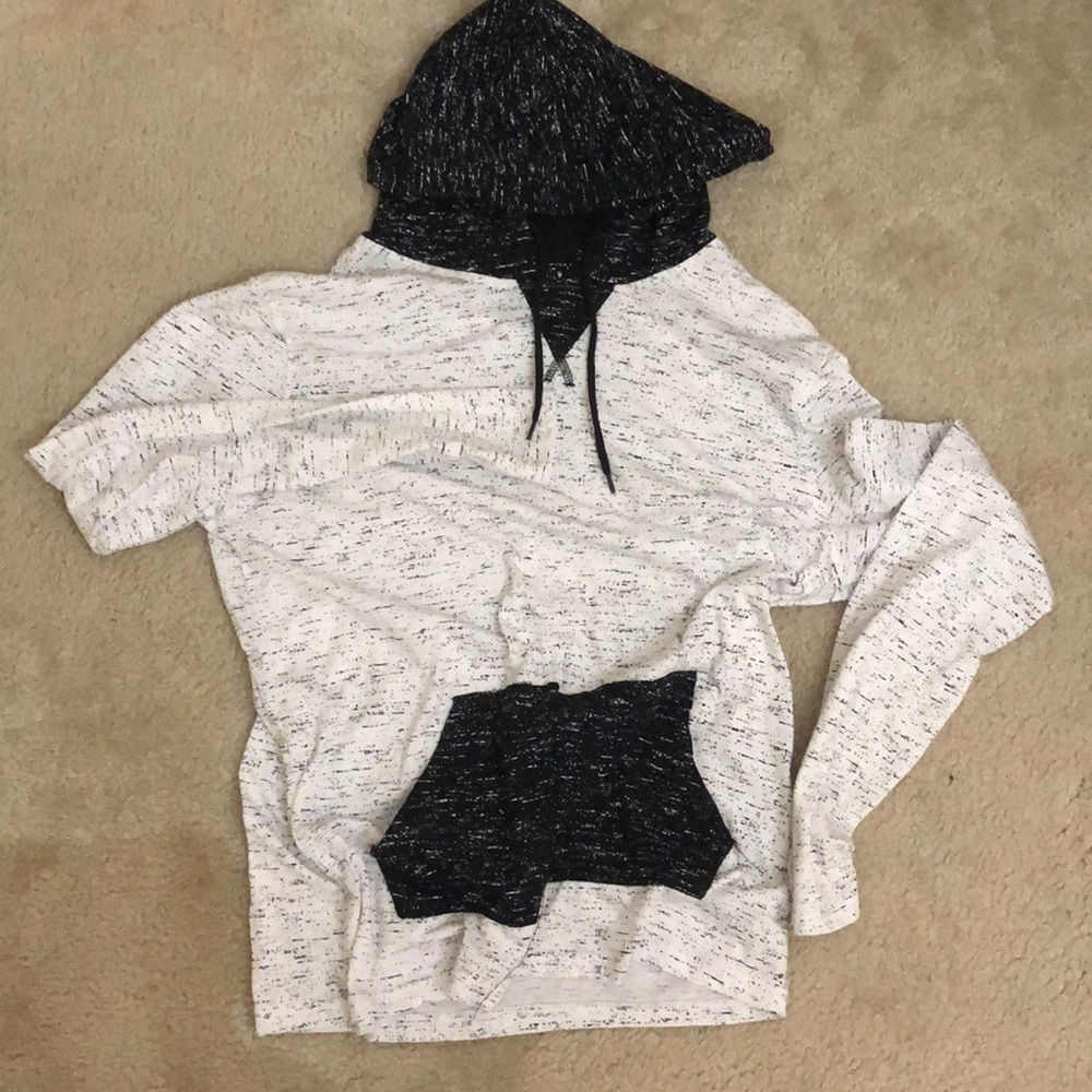 Light Hoodie, Speckled Black and White
